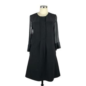 DIANE VON FURSTENBERG DVF Black Wool Blend‎ Abaje Midi Dress Size 6 LBD Classic